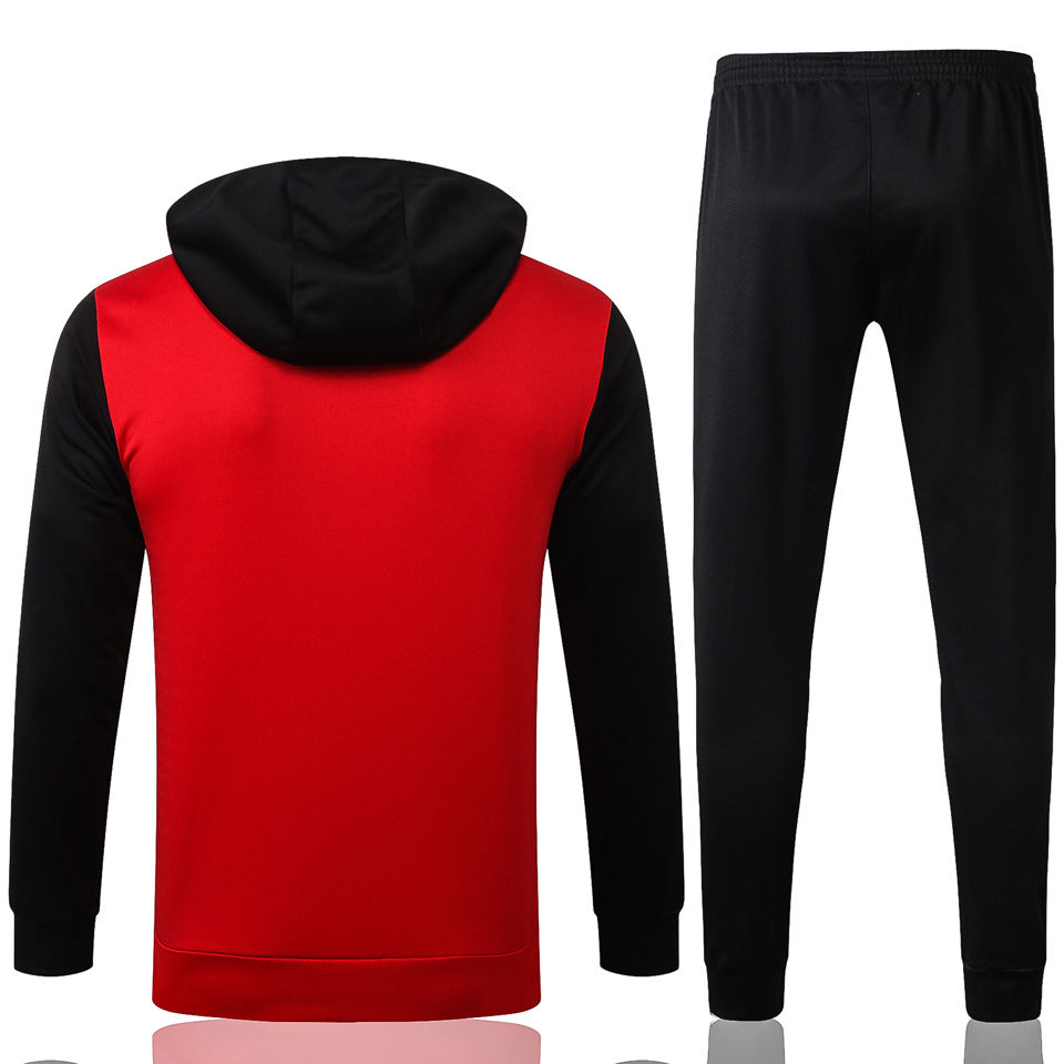 2020 21 Psg Paris Jordan Red And Black Hoodie Training Tracksuit