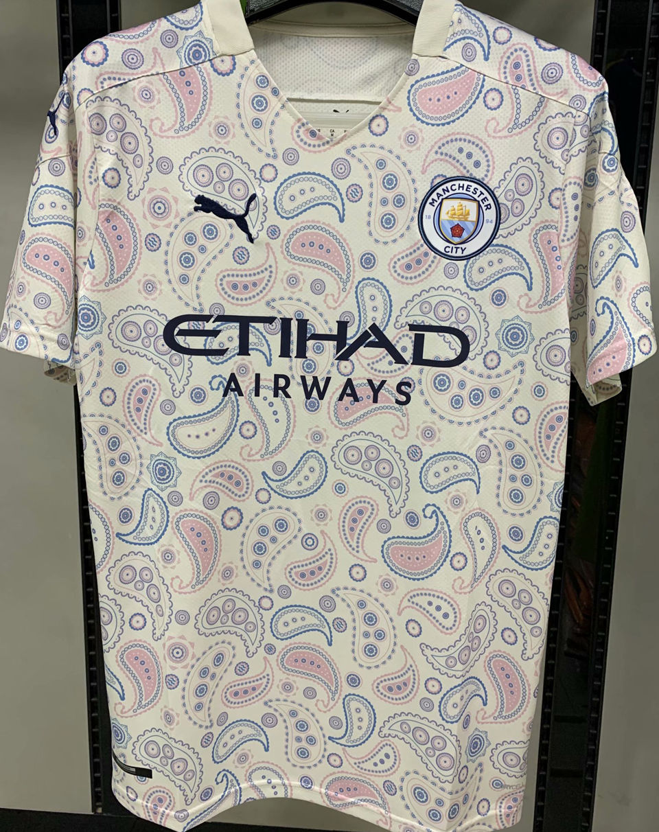 2020/21 Man City 1:1 Quality Away White Fans Soccer Jersey