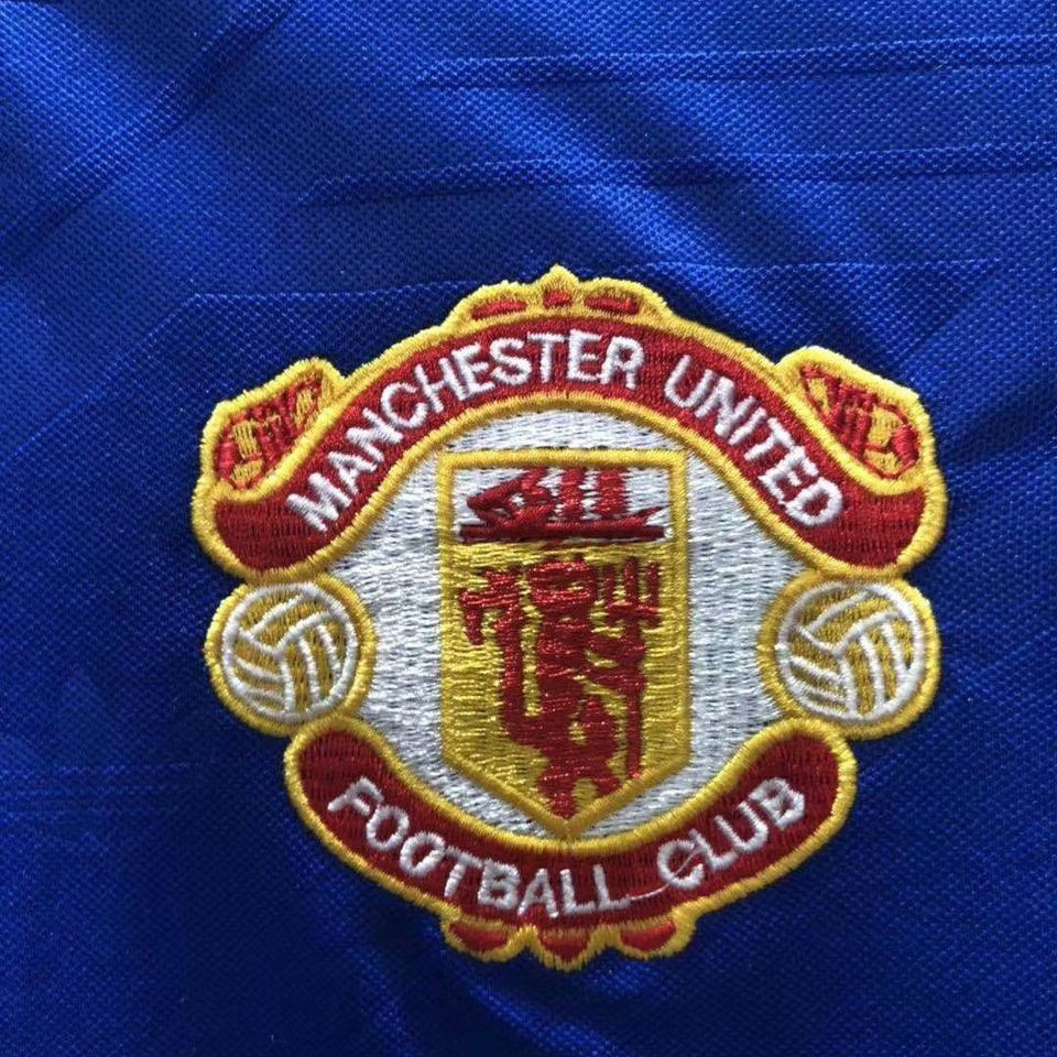 1986 1988 Man Utd Away Blue Retro Soccer Jersey