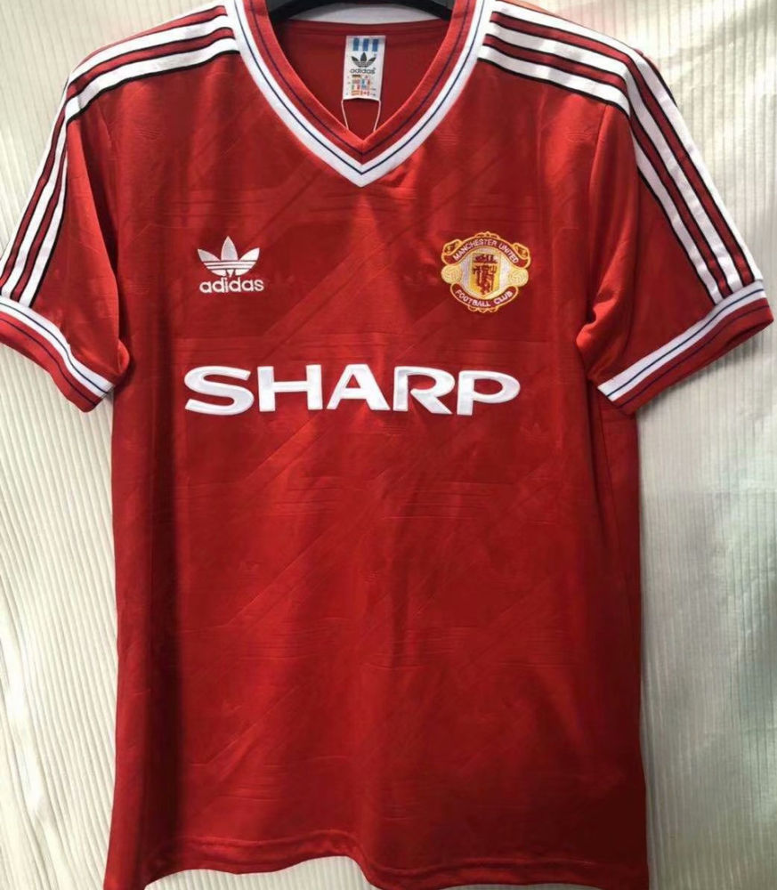 1986 1988 Man Utd Home Red Retro Soccer Jersey