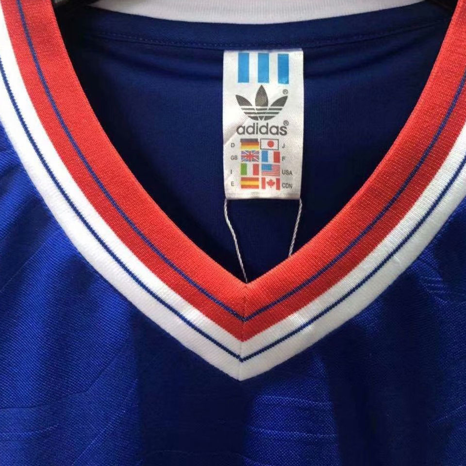 1986 1988 Man Utd Away Blue Retro Soccer Jersey