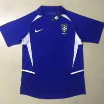 2002 Brazil Away Blue Retro Soccer Jersey