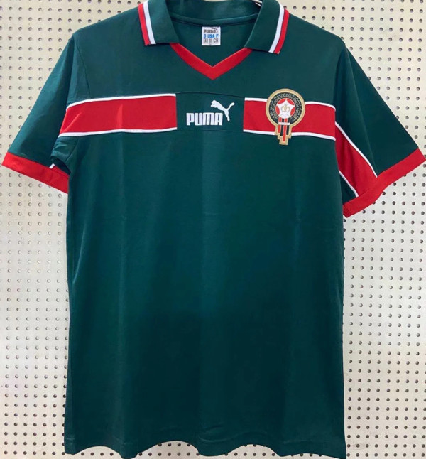 1998 Morocco Green Retro Soccer Jersey