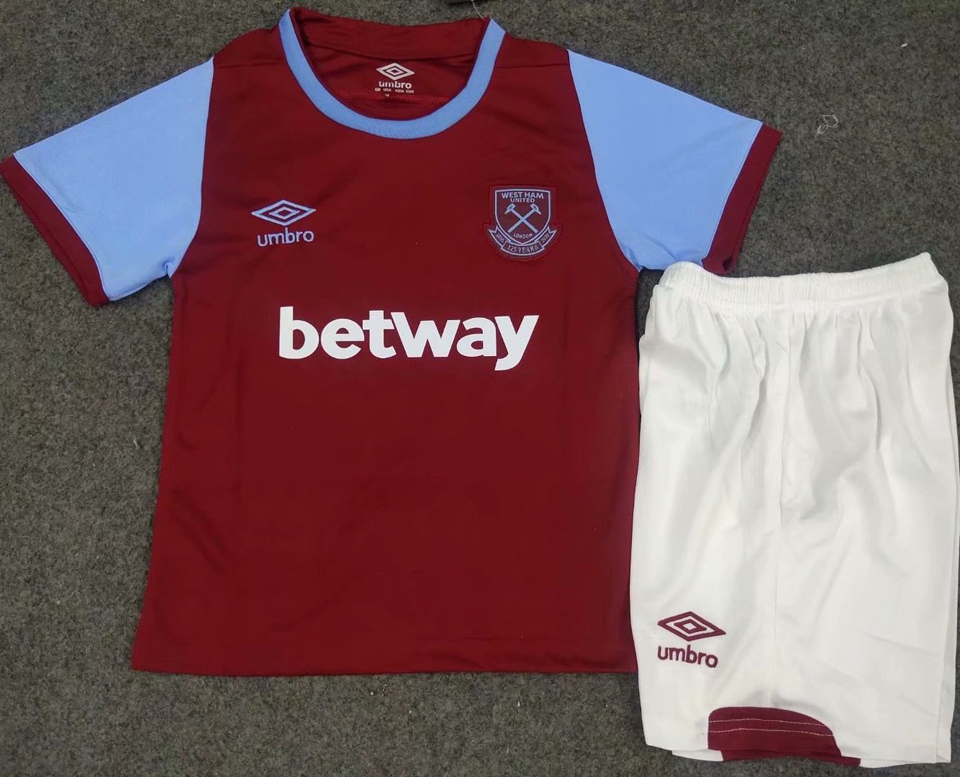 2020/21 West Ham United Home Red Kids Soccer Jersey