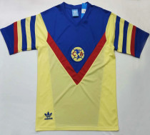 1987 Club America Home Yellow Retro Soccer Jersey