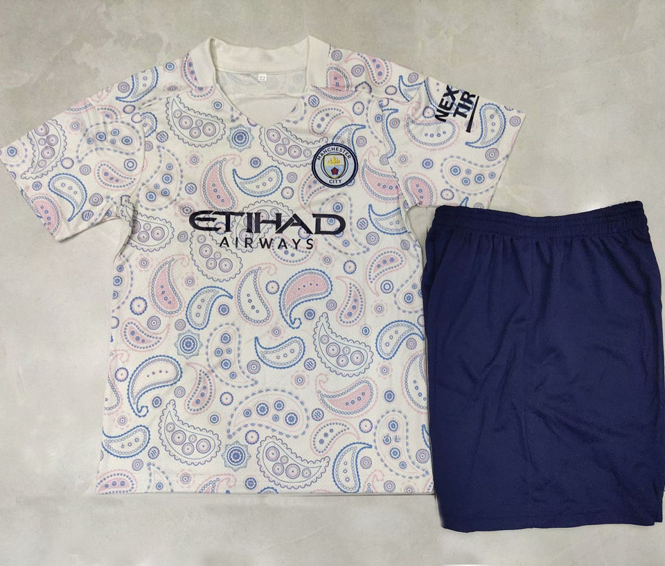 2020/21 Man City Home Blue Kids Soccer Jersey