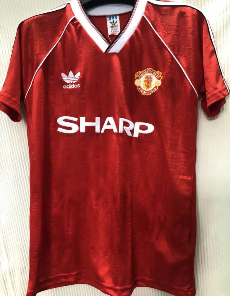 1988 1990 Man Utd Home Red Retro Soccer Jersey