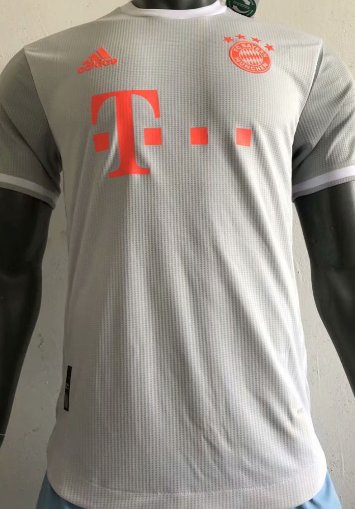 2019 20 Bayern Munich Away Grey Player Soccer Jersey