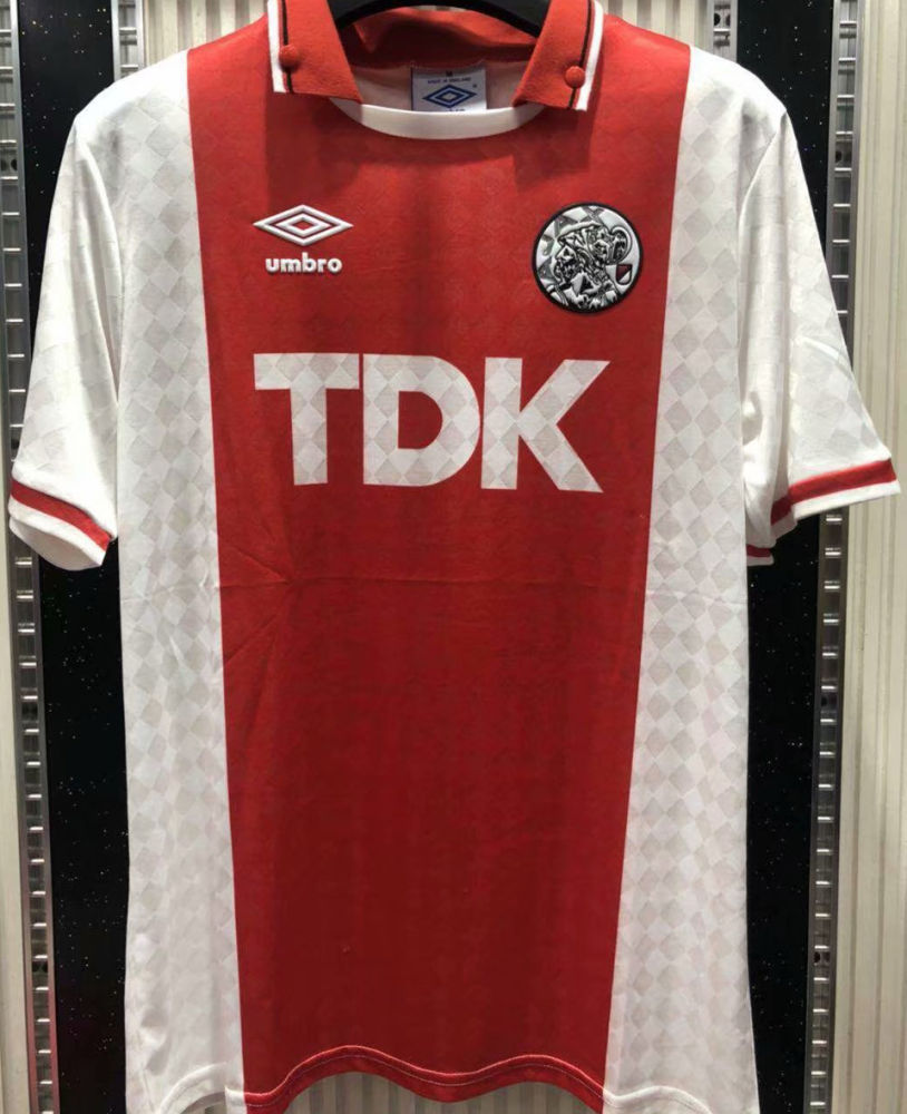 1989 91 Ajax Home Retro Soccer Jersey