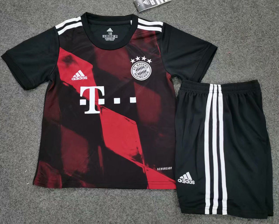 2020 21 Bayern Munich Away Black Kids Soccer Jersey