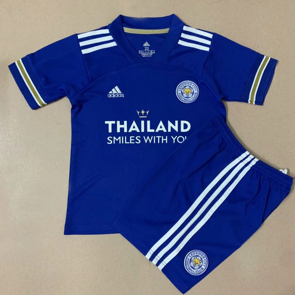 2020 21 Leicester Home Kids Soccer Jersey