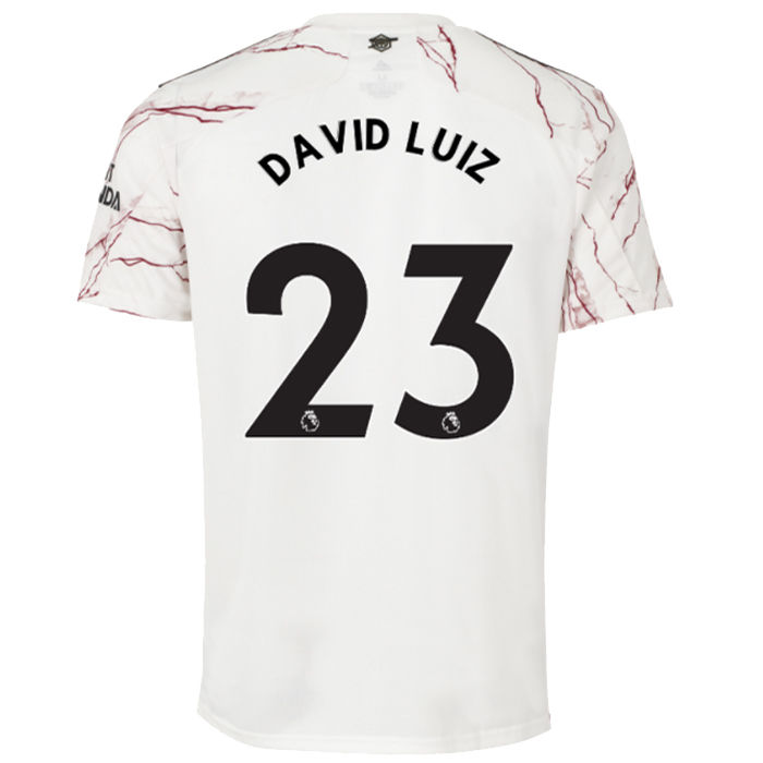 David Luiz 23 Asn 1 1 Away White Fans Soccer Jersey 2020 21 League Font
