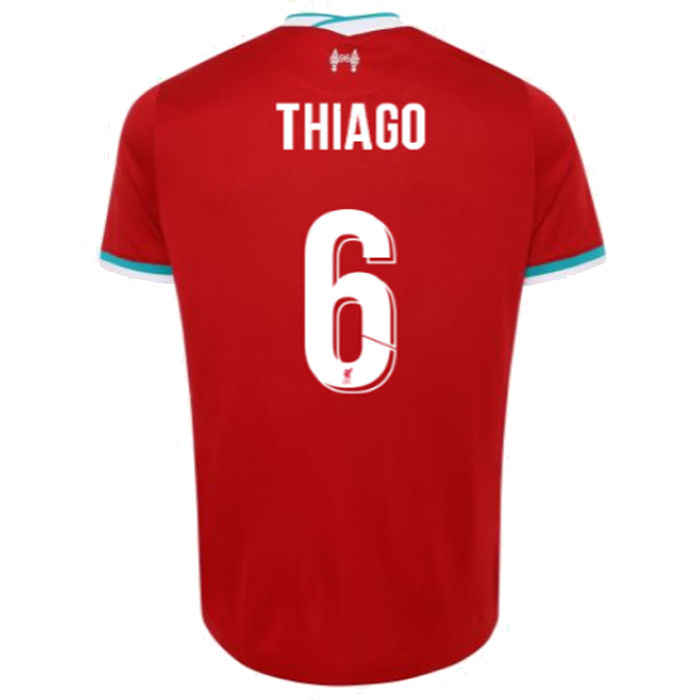 THIAGO #6 Liverpool 1:1 Home Fans Soccer Jersey 2020/21 ...