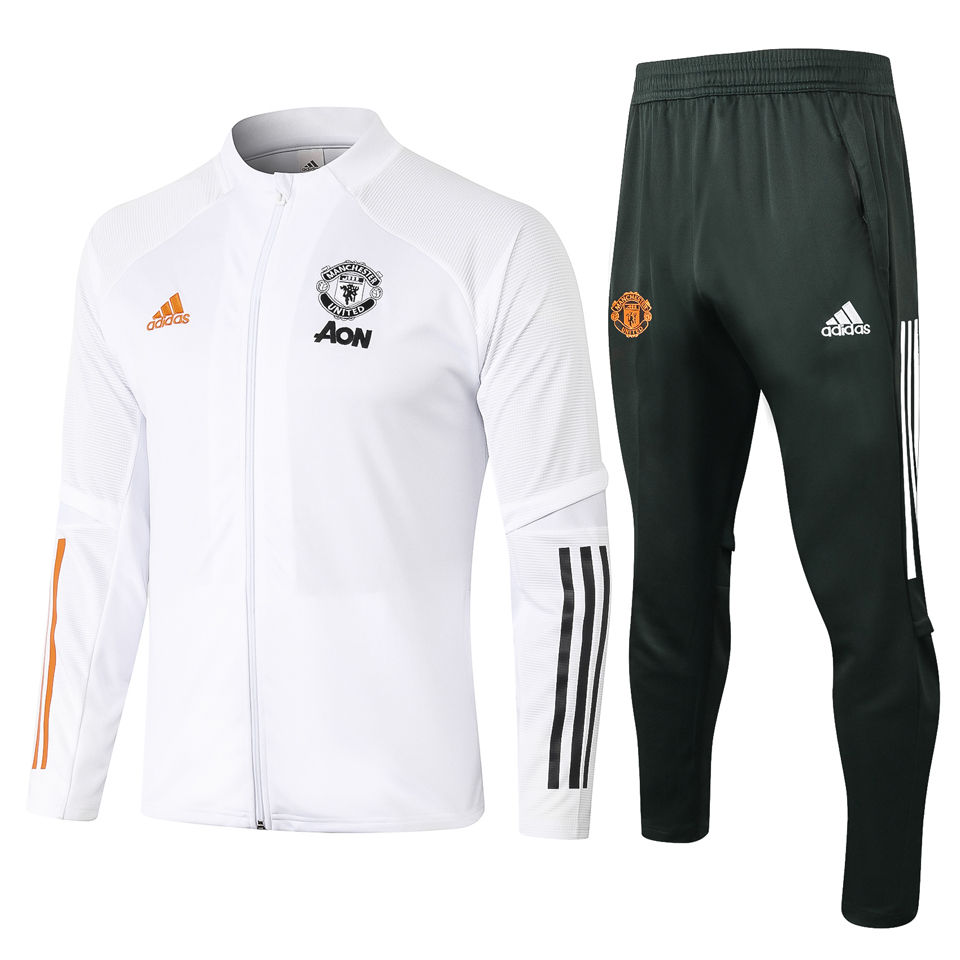 2020 21 Man Utd White Jacket Tracksuit