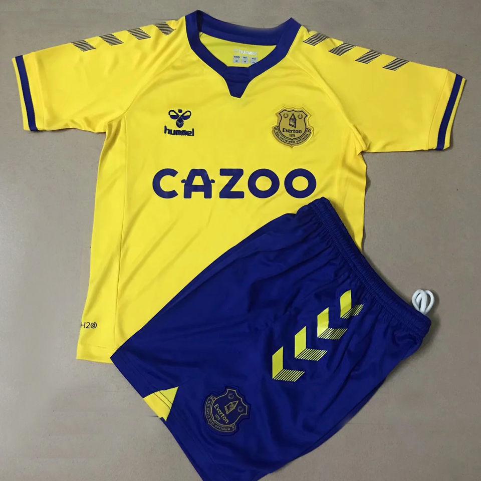 2020 21 Everton Away Yellow Kids Soccer Jersey