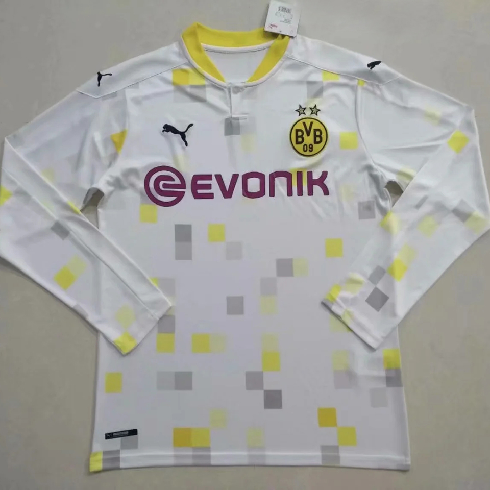 2020 21 Bvb Away White Long Sleeve Soccer Jersey