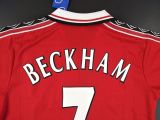 1998-1999 M Utd Home #7 Beckham Retro Soccer Jersey ★★