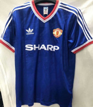 1986-1988 M Utd Away Blue Retro Soccer Jersey