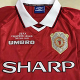 1999 M Utd Home Retro Soccer Jersey