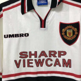 1998/99 M Utd Away White Retro Soccer Jersey