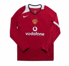 2004/06 M Utd Home Long Sleeve Retro Soccer Jersey