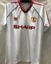 1988-1990 M Utd Away White Retro Soccer Jersey