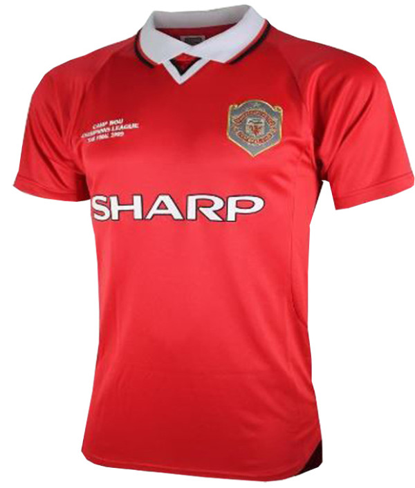 1999 M Utd Home Retro Soccer Jersey