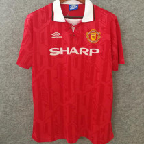 1992/94 M Utd Home Red Retro Soccer Jersey