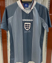 1996 England Away Grey Retro Soccer Jersey