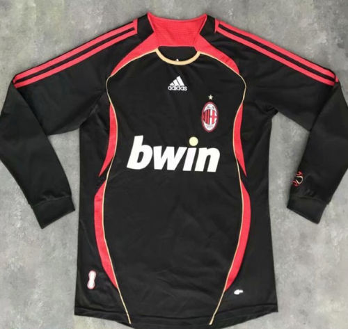 2006 2007 Ac Milan Black Long Sleeve Retro Soccer Jersey