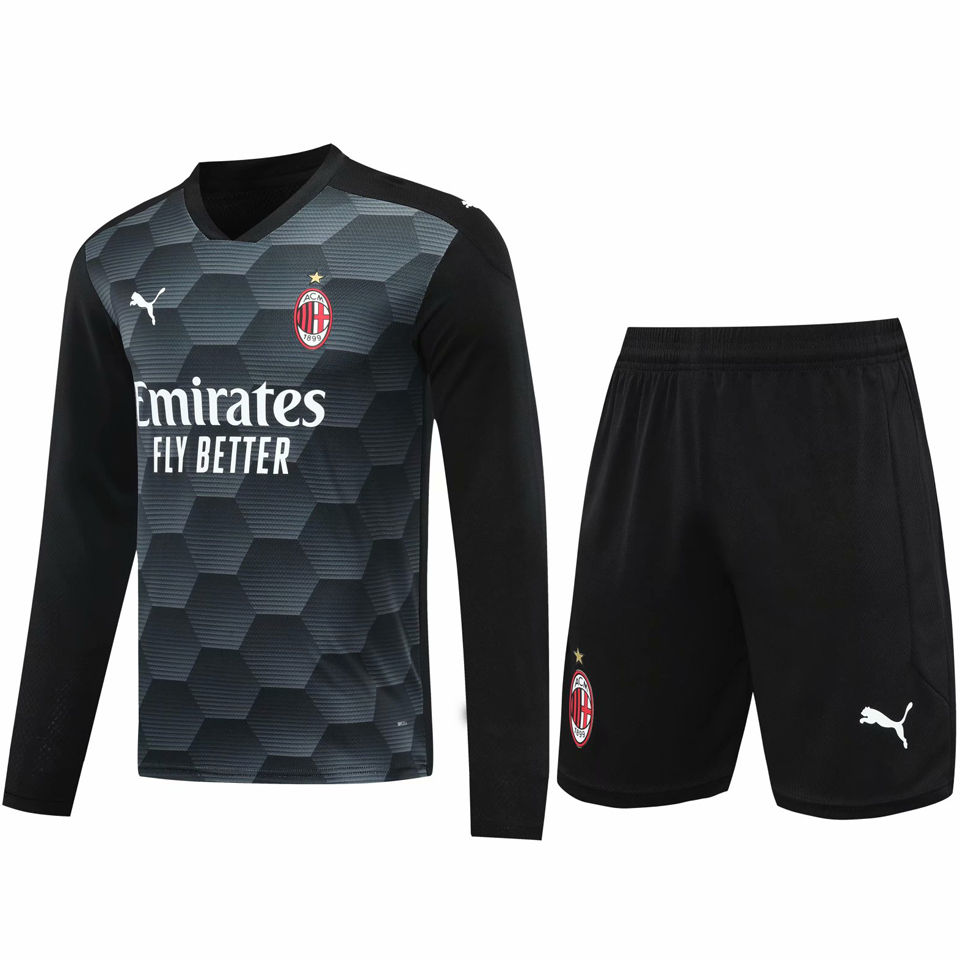 2020/21 AC Milan Black GK Long Sleeve Soccer Jersey