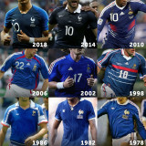 2010 France Home Blue Retro Soccer Jersey