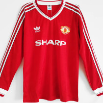 1986 M Utd Home Long Sleeve Retro Soccer Jersey