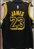 LA Lakers James #23 Black Snake NBA Jerseys Hot Pressed