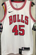 Bulls JDRDAN #45 White NBA Jerseys Hot Pressed