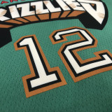 Grizzlies Morant #12 Green NBA Jerseys Hot Pressed