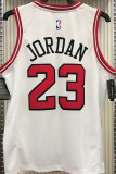 Bulls Jordan #23 White NBA Jerseys Hot Pressed