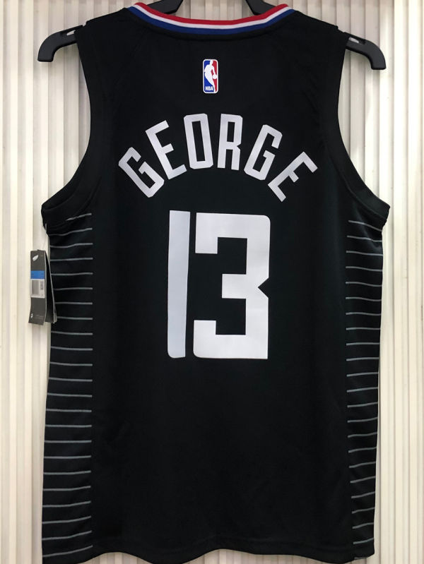 2021 Clippers Jordan GE0RGE #13 City Edition Black NBA ...