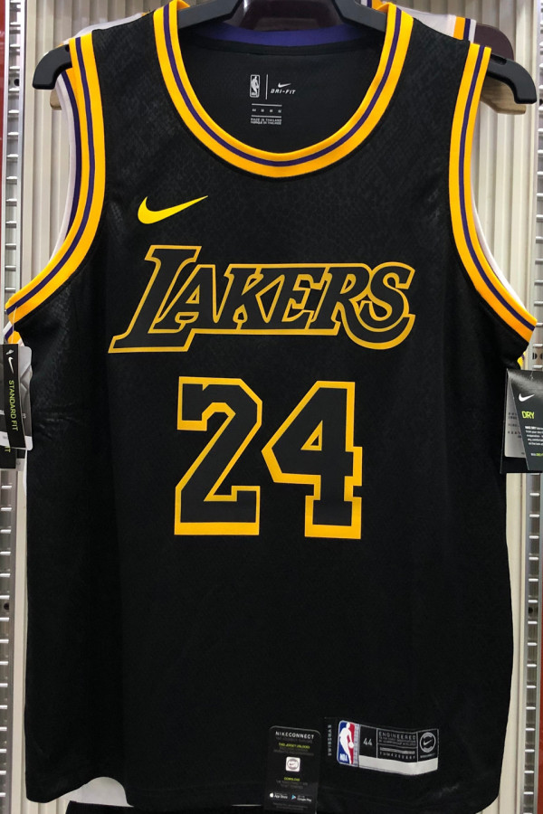 LA Lakers Bryant #24 Black Snake NBA Jerseys Hot Pressed