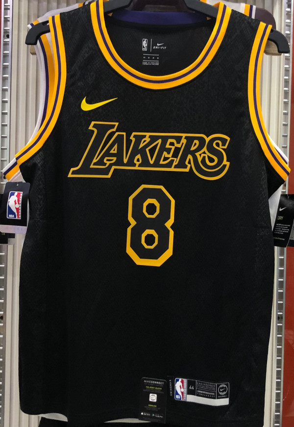 LA Lakers Bryant #8 Black Snake NBA Jerseys Hot Pressed