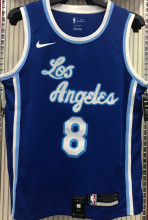 LA Lakers Bryant # 8 Blue NBA Jerseys Hot Pressed