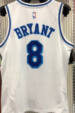 LA Lakers Bryant # 8 White NBA Jerseys Hot Pressed