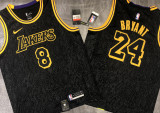 LA Lakers Before #8 After Bryant  #24 Black Snake NBA Jerseys Hot Pressed前8后24