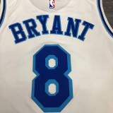 LA Lakers Bryant # 8 White NBA Jerseys Hot Pressed