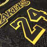 LA Lakers Bryant #24 Black Snake NBA Jerseys Hot Pressed