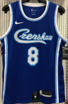 LA Lakers Bryant # 8 Blue NBA Jerseys Hot Pressed