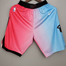 2021 Miami Heat City Edition Pink Blue NBA Pants