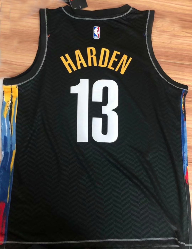 maglia neutra traspirante e resistente allusura t-shirt Black City Edition maglia da pallacanestro S-XXL CNMDG 2021 New Season Brooklyn Nets 13 # James Harden Jersey pantaloni-S