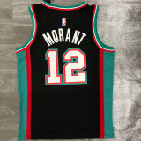 Grizzlies Morant #12 Black NBA Jerseys Hot Pressed