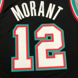 Grizzlies Morant #12 Black NBA Jerseys Hot Pressed